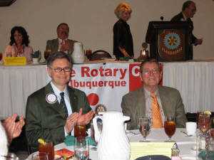 Baltzer and former U.S. Senator Pete Domenici at the Rotary Club